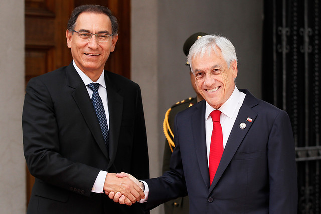 Presidente Piñera recibió a Martín Vizcarra en el Palacio de La Moneda