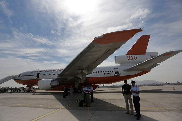 Avión Ten Tanker fue destinado a combatir los incendios forestales en Aysén