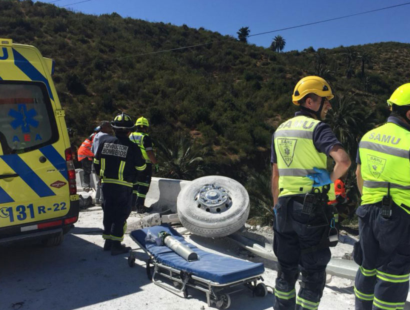 Viña del Mar: Motorista sufrió accidente en el interior del túnel Jardín Botánico