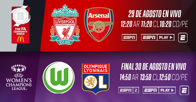 Disfruta del partido Arsenal vs. Liverpool por la final de la Community Shield