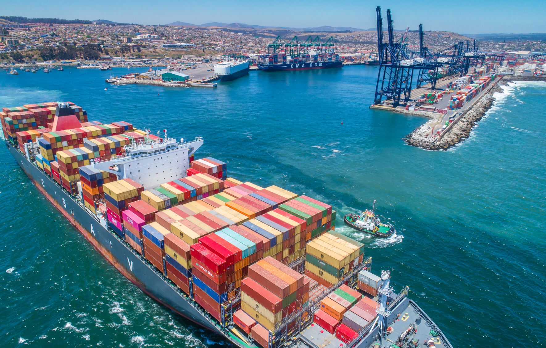 Puerto San Antonio movió en enero más de un millón y medio de toneladas de carga contenerizada