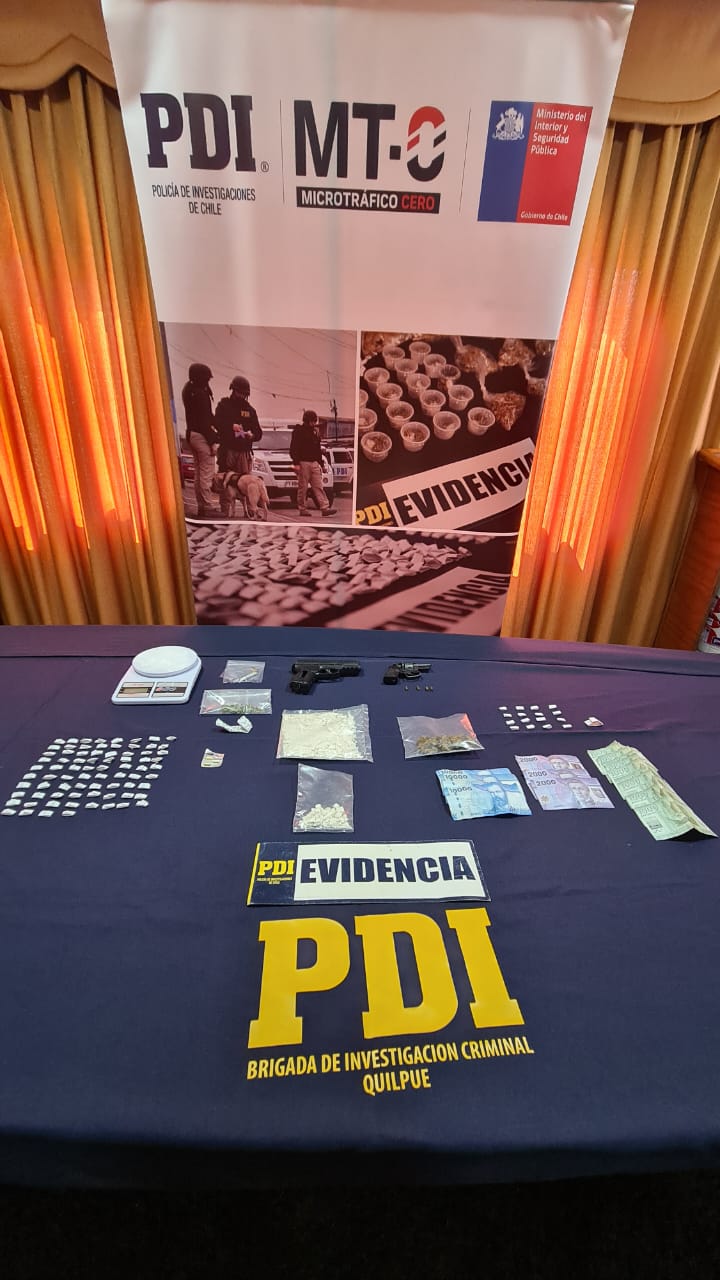 PDI Quilpué detiene a familias que utilizaban taller mecánico como fachada para venta de drogas