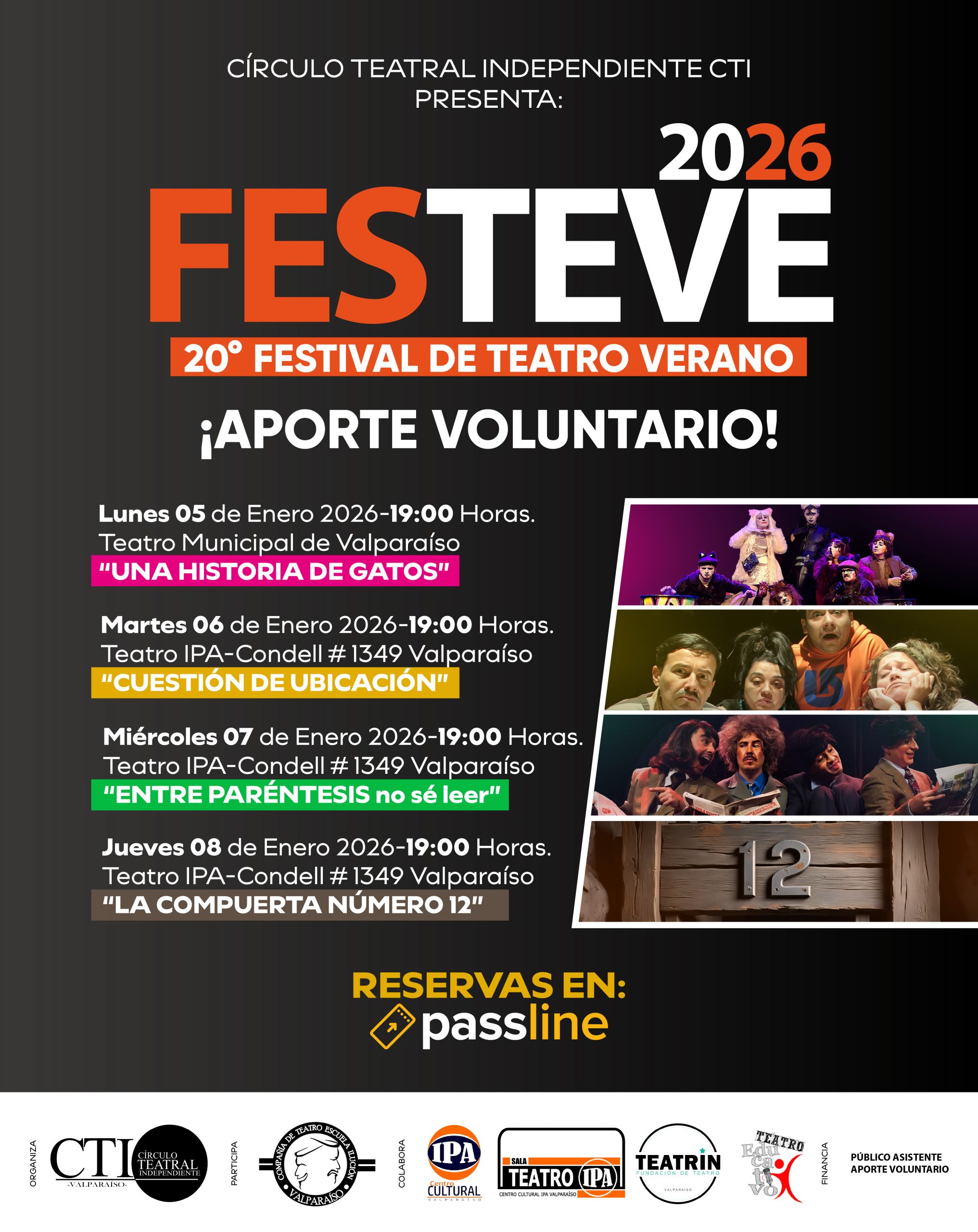 20° Festival de Teatro Verano FESTEVE 2026 en Valparaíso